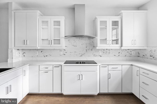 Interior, Kitchen, Marble Walls, Wood Texture Flooring