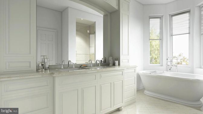 Bathroom, Dual Sink Vanities, Free Standing Baths, Interior, Recessed Lighting