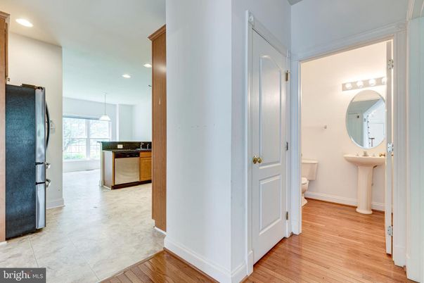 Bathroom, Interior, Kitchen, Pendant Lights, Recessed Lighting, Washer, Wood Texture Flooring