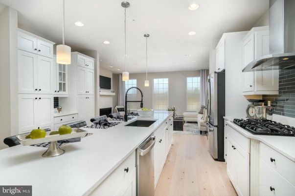 Interior, Kitchen, Living room, Pendant Lights, Recessed Lighting, Stainless Steel Appliances, Wood Texture Flooring