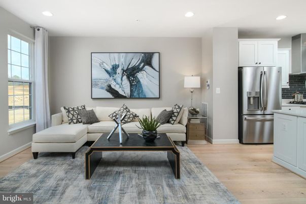 Interior, Kitchen, Living room, Recessed Lighting, Stainless Steel Appliances, Wood Texture Flooring