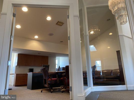 Chandelier, Home Office, Interior, Recessed Lighting