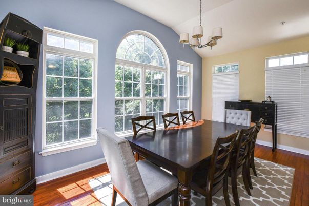 Chandelier, Dining room, Interior, Wood Texture Flooring