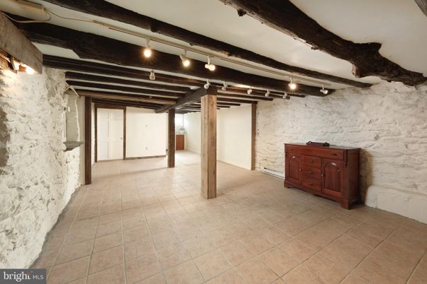 Interior, Stone Walls, Wooden Beams