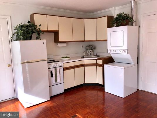 Interior, Kitchen, Washer, Wood Texture Flooring