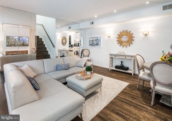 Interior, Kitchen, Living room, Pendant Lights, Recessed Lighting, Wood Texture Flooring