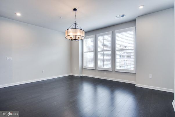 Chandelier, Empty room, Interior, Recessed Lighting, Wood Texture Flooring