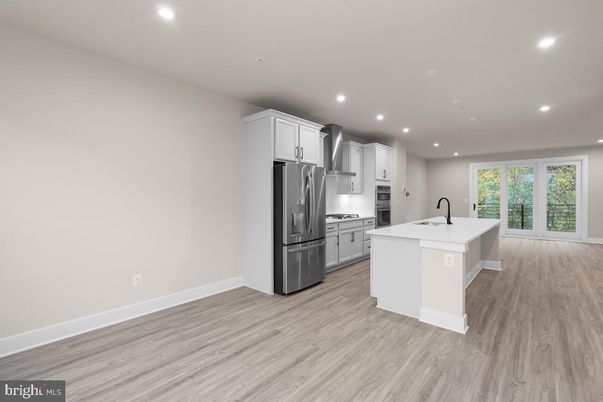 Interior, Kitchen, Recessed Lighting, Wood Texture Flooring