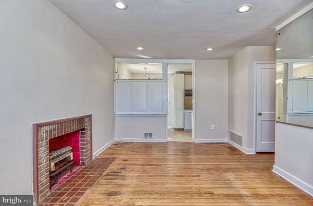 Fireplace, Interior, Recessed Lighting, Wood Texture Flooring