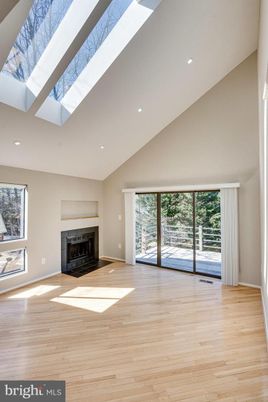 Empty room, Fireplace, Interior, Recessed Lighting, Wood Texture Flooring