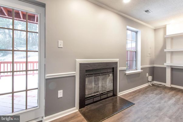 Fireplace, Interior, Recessed Lighting, Wood Texture Flooring