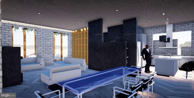 Interior, Recessed Lighting, Stone Walls, Wood Texture Flooring