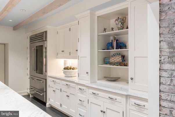 Interior, Kitchen, Recessed Lighting, Stone Walls, Wooden Beams