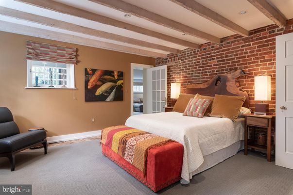 Bedroom, Interior, Stone Walls, Wooden Beams