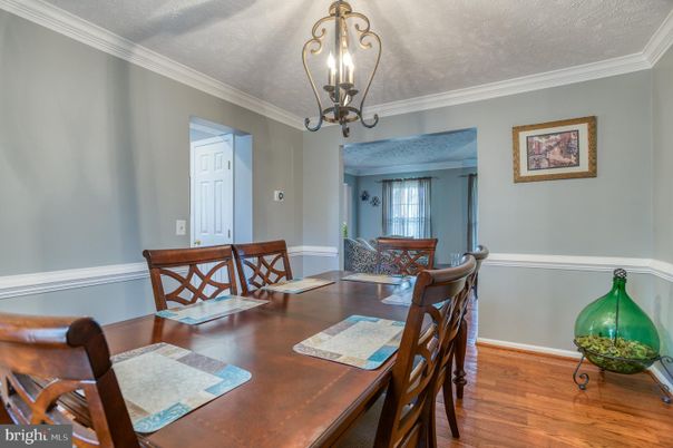 Chandelier, Dining room, Interior, Wood Texture Flooring