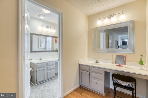 Bathroom, Dual Sink Vanities, Interior, Wood Texture Flooring