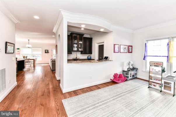 Dining room, Interior, Pendant Lights, Recessed Lighting, Wood Texture Flooring