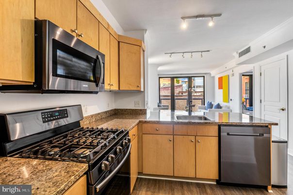 Interior, Kitchen, Stainless Steel Appliances, Wood Texture Flooring