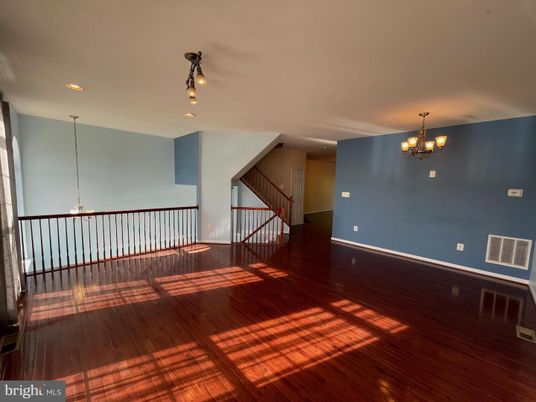 Chandelier, Empty room, Interior, Recessed Lighting, Wood Texture Flooring