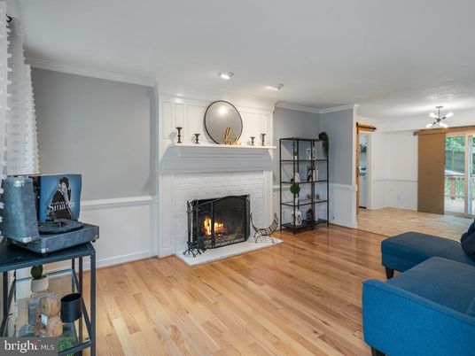 Fireplace, Interior, Recessed Lighting, Wood Texture Flooring