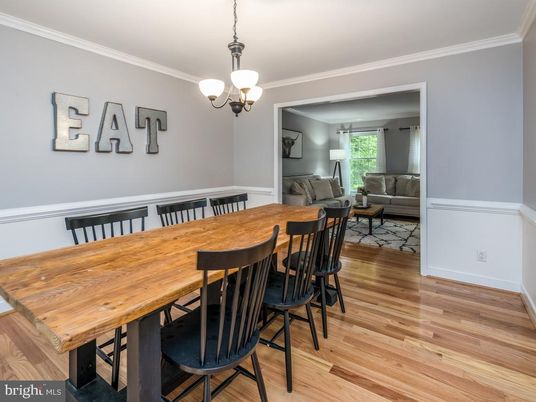 Dining room, Interior, Living room, Pendant Lights, Wood Texture Flooring