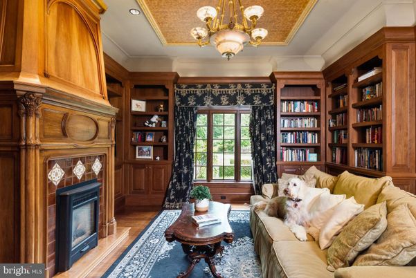 Chandelier, Fireplace, Interior, Living room, Recessed Lighting, Wood Texture Flooring