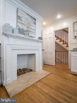 Fireplace, Interior, Recessed Lighting, Wood Texture Flooring