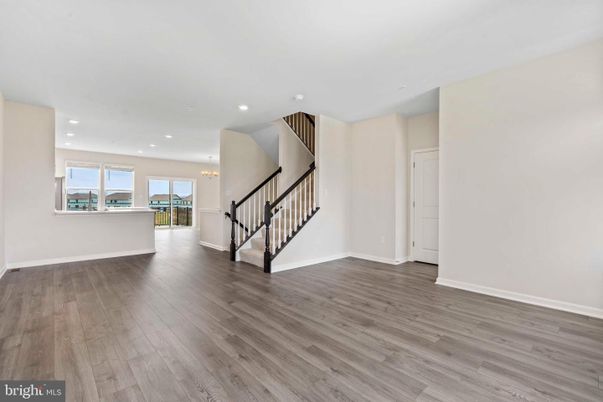 Empty room, Interior, Pendant Lights, Recessed Lighting, Wood Texture Flooring