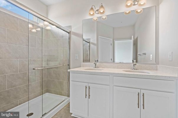 Bathroom, Dual Sink Vanities, Glass Shower, Interior