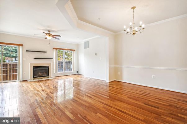 Chandelier, Empty room, Fireplace, Interior, Wood Texture Flooring
