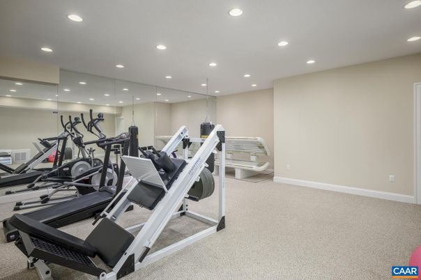 Fitness Equipment, Gym, Interior, Recessed Lighting
