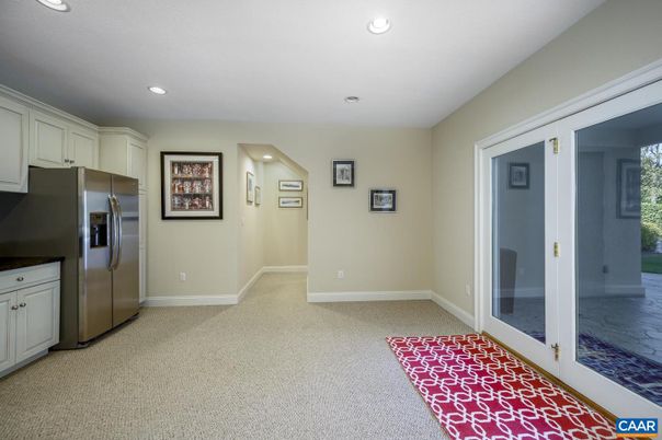 Empty room, Interior, Kitchen, Recessed Lighting, Stainless Steel Appliances