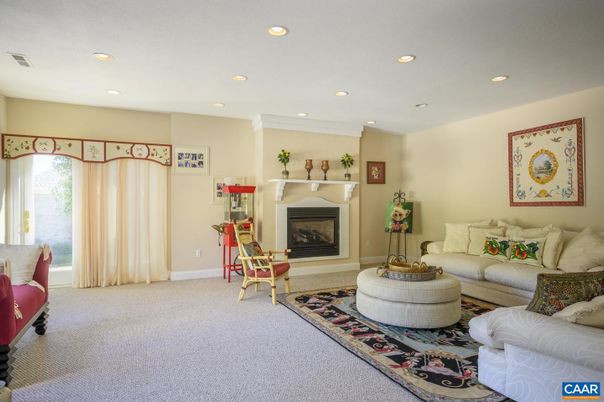 Fireplace, Interior, Living room, Recessed Lighting
