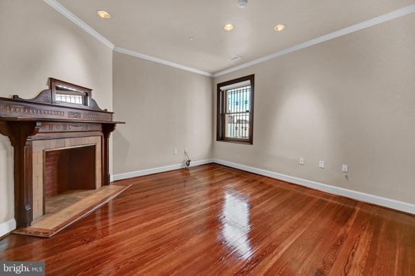 Empty room, Fireplace, Interior, Piano, Recessed Lighting, Wood Texture Flooring