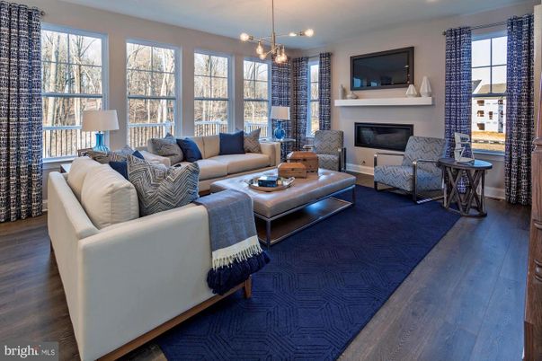 Fireplace, Interior, Living room, Pendant Lights, Recessed Lighting, Wood Texture Flooring