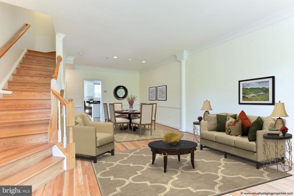 Dining room, Interior, Living room, Recessed Lighting, Wood Texture Flooring