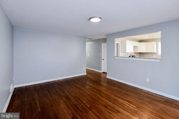Empty room, Interior, Kitchen, Recessed Lighting, Wood Texture Flooring