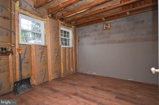Empty room, Interior, Stone Walls, Wooden Beams, Wood Texture Flooring