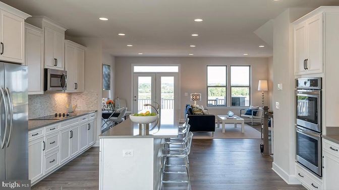 Interior, Kitchen, Living room, Recessed Lighting, Stainless Steel Appliances, Wood Texture Flooring