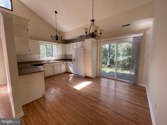Chandelier, Interior, Kitchen, Pendant Lights, Wood Texture Flooring