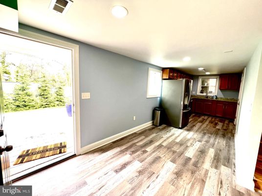 Interior, Kitchen, Recessed Lighting, Wood Texture Flooring