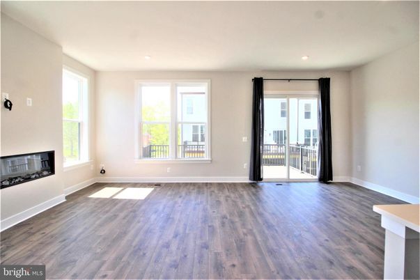 Empty room, Fireplace, Interior, Recessed Lighting, Wood Texture Flooring