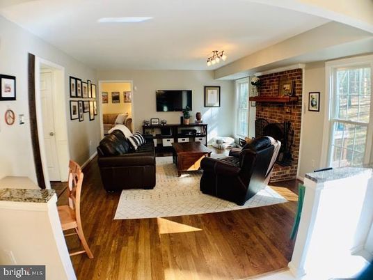 Fireplace, Interior, Living room, Stone Walls, Wood Texture Flooring