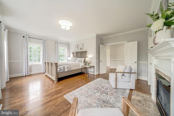 Bedroom, Fireplace, Interior, Wood Texture Flooring
