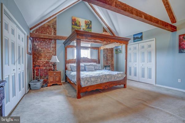 Bedroom, Interior, Stone Walls, Wooden Beams