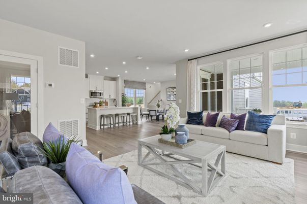 Dining room, Interior, Kitchen, Living room, Recessed Lighting, Wood Texture Flooring