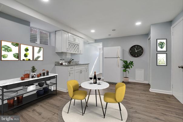 Interior, Kitchen, Recessed Lighting, Wood Texture Flooring