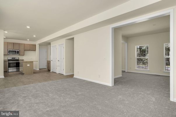 Empty room, Interior, Kitchen, Recessed Lighting, Stainless Steel Appliances