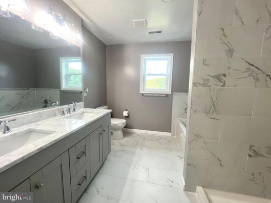 Bathroom, Dual Sink Vanities, Interior, Marble, Marble Walls