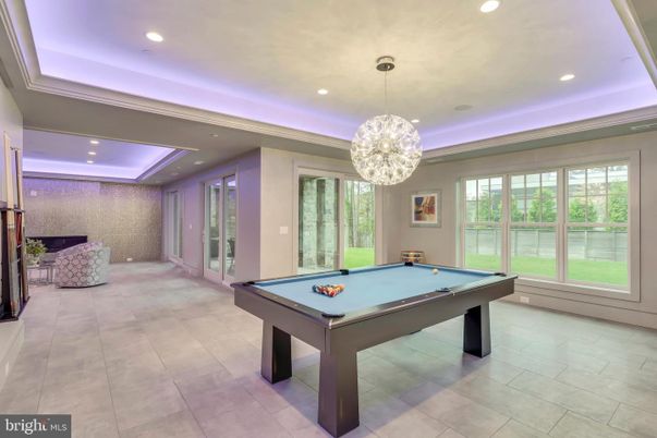 Billiard Table, Game Room, Interior, Pendant Lights, Recessed Lighting